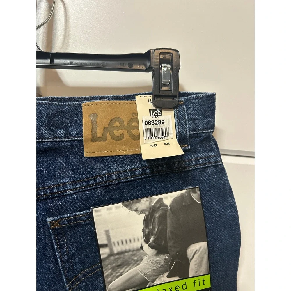 Vintage Lee High Waisted Denim Shorts Dark Wash Made in USA 16 MED Indigo Cotton